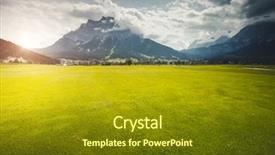  Presentation with green earth - Slide set with lermoos village location place austria background and a tawny brown colored foreground