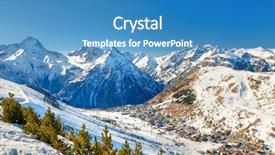  Presentation with ski - PPT theme having les - ski resort in french alps background and a teal colored foreground
