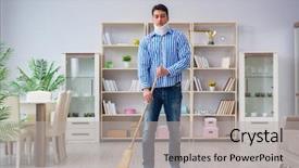  Presentation with housekeeping - Amazing slides having  backdrop and a  colored foreground