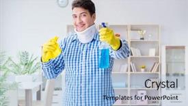  Presentation with housekeeping - Colorful slide deck enhanced with  backdrop and a  colored foreground