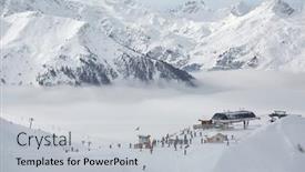  Presentation with france - Presentation design with les-arcs-paradiski-france-circa background and a  colored foreground