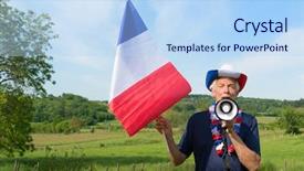  Presentation with france flag - Colorful theme enhanced with les bleus in france backdrop and a light blue colored foreground