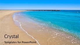  Presentation with cases - Amazing presentation theme having les cases playa beach backdrop and a coral colored foreground