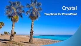  Presentation with cases - Colorful presentation enhanced with les cases playa beach backdrop and a cobalt blue colored foreground