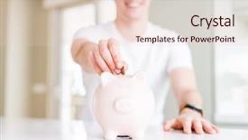  Presentation with piggy bank - Colorful slide set enhanced with les danger de la maison - close up of man putting backdrop and a lemonade colored foreground