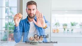  Presentation with danger - Cool new PPT theme with les danger de la maison - handsome man eating chocolate chips backdrop and a light blue colored foreground