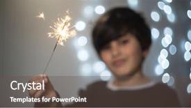  Presentation with christmas lights - PPT layouts consisting of les danger de la maison pour l enfants - child with flares of lights background and a dark gray colored foreground