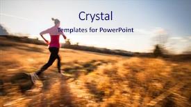  Presentation with sunny fall - Beautiful presentation featuring imagens com movimento - young woman running outdoors backdrop and a sky blue colored foreground