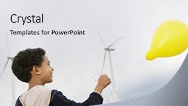  Presentation with balloon - Cool new presentation with les energie eolienne - african american little boy playing backdrop and a white colored foreground