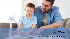  Presentation with childhood - Slide set featuring les energie eolienne - family childhood fatherhood and people background and a teal colored foreground