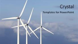  Presentation with electricity - Presentation design having les energie eolienne - group of windmills for electricity background and a light blue colored foreground