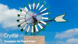  Presentation with windmill - Presentation design with les energie eolienne - mallorca majorca windmill in campos background and a  colored foreground