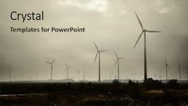  Presentation with wind weather - Audience pleasing PPT theme consisting of les energie eolienne - many modern wind turbines backdrop and a soft green colored foreground