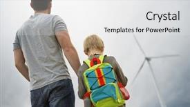  Presentation with turbine - PPT layouts having les energie eolienne - rear view of father background and a  colored foreground