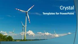  Presentation with energy generation - Cool new slide deck with les energie eolienne - wind turbine of a wind backdrop and a ocean colored foreground