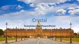  Presentation with facade - PPT theme enhanced with les invalides facade in paris at france background and a light blue colored foreground