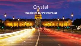  Presentation with facade - Presentation theme consisting of les invalides sunset facade in paris at france background and a violet colored foreground