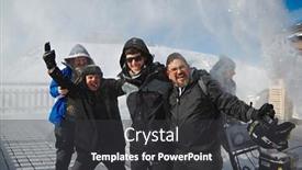  Presentation with blasting - PPT theme featuring les-orres-france-circa-2015 background and a dark gray colored foreground