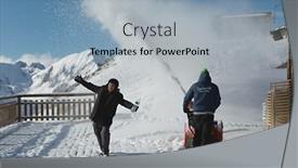  Presentation with plowing - Colorful presentation theme enhanced with les-orres-france-january-22 backdrop and a  colored foreground