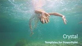  Presentation with finite element - Amazing PPT layouts having les symbole de dangereux - boy sink in water element backdrop and a ocean colored foreground