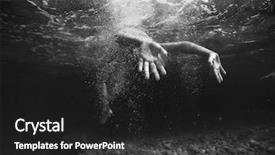  Presentation with element - Slide deck consisting of les symbole de dangereux - boy sink in water element background and a dark gray colored foreground