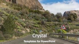  Presentation with blind curve road and - Audience pleasing slide deck consisting of les symbole de dangereux - street with double curve road backdrop and a tawny brown colored foreground