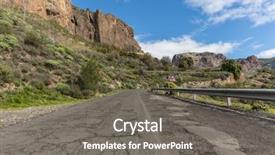  Presentation with blind curve road and - PPT theme consisting of les symbole de dangereux - street with guardrail and double background and a gray colored foreground