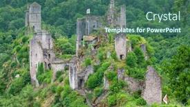  Presentation with medieval - Colorful slide deck enhanced with les-tours-de-merle-medieval backdrop and a ocean colored foreground