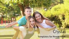  Presentation with mothers - Theme with lesbian mothers with foster son background and a yellow colored foreground