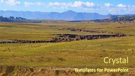  Presentation with dry - Amazing PPT theme having lesotho-landscape-with-a-dry backdrop and a tawny brown colored foreground