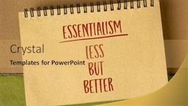 Presentation with personal development - PPT theme having less-but-better-essentialism-concept background and a yellow colored foreground