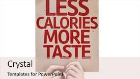  Presentation with taste - Beautiful PPT theme featuring less calories more taste card backdrop and a lemonade colored foreground