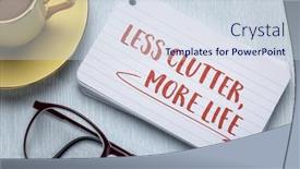 Presentation with clutter - Slide set consisting of less-clutter-more-life-decluttering background and a sky blue colored foreground