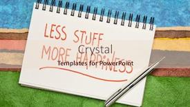  Presentation with happiness - Presentation design enhanced with less-stuff-more-happiness-handwriting background and a lemonade colored foreground