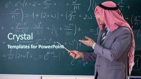  Presentation with teacher - PPT layouts having lesson arabic - arab teacher wearing suit background and a  colored foreground