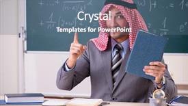  Presentation with bahasa arab - PPT theme enhanced with lesson arabic - arab teacher wearing suit background and a  colored foreground