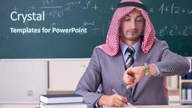  Presentation with bahasa arab - Colorful slide deck enhanced with lesson arabic - arab teacher wearing suit backdrop and a  colored foreground