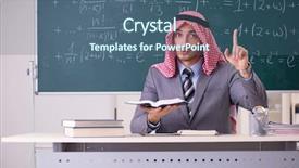  Presentation with buku bahasa arab - Beautiful presentation design featuring lesson arabic - arab teacher wearing suit backdrop and a  colored foreground