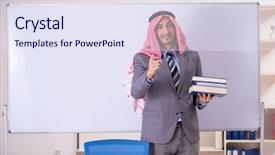  Presentation with teacher - PPT layouts enhanced with lesson arabic - young handsome arab teacher wearing background and a sky blue colored foreground