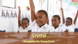  Presentation with school kids - Amazing PPT layouts having lesson at an elementary school backdrop and a tawny brown colored foreground
