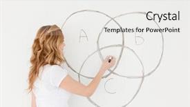  Presentation with teacher - Theme enhanced with lesson plan - blond-haired teacher drawing a scheme background and a  colored foreground