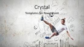  Presentation with lesson plan - Amazing slide set having lesson plan - football player in jump striking backdrop and a light gray colored foreground