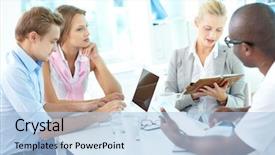  Presentation with friendly - Cool new presentation theme with lesson plan - group of friendly students backdrop and a light blue colored foreground