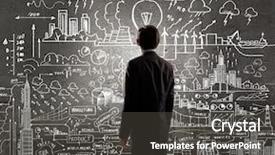  Presentation with chalk - PPT theme enhanced with lesson plan - rear view of businessman looking background and a dark gray colored foreground