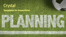 Presentation with lesson plan - PPT theme with lesson plan - soccer field with the text background and a tawny brown colored foreground