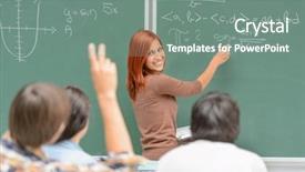  Presentation with math lesson - Presentation having lesson student write on green background and a gray colored foreground