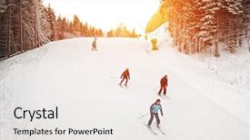  Presentation with skiing - Slides enhanced with lessons cross - people are skiing background and a white colored foreground