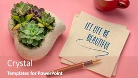  Presentation with positive mindset - Presentation theme featuring let-life-be-beautiful-inspirational background and a  colored foreground