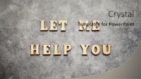  Presentation with gray - Slide deck with let-me-help-you-text background and a light gray colored foreground