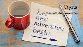  Presentation with adventure - Amazing presentation theme having let new adventure begin - handwriting backdrop and a soft green colored foreground